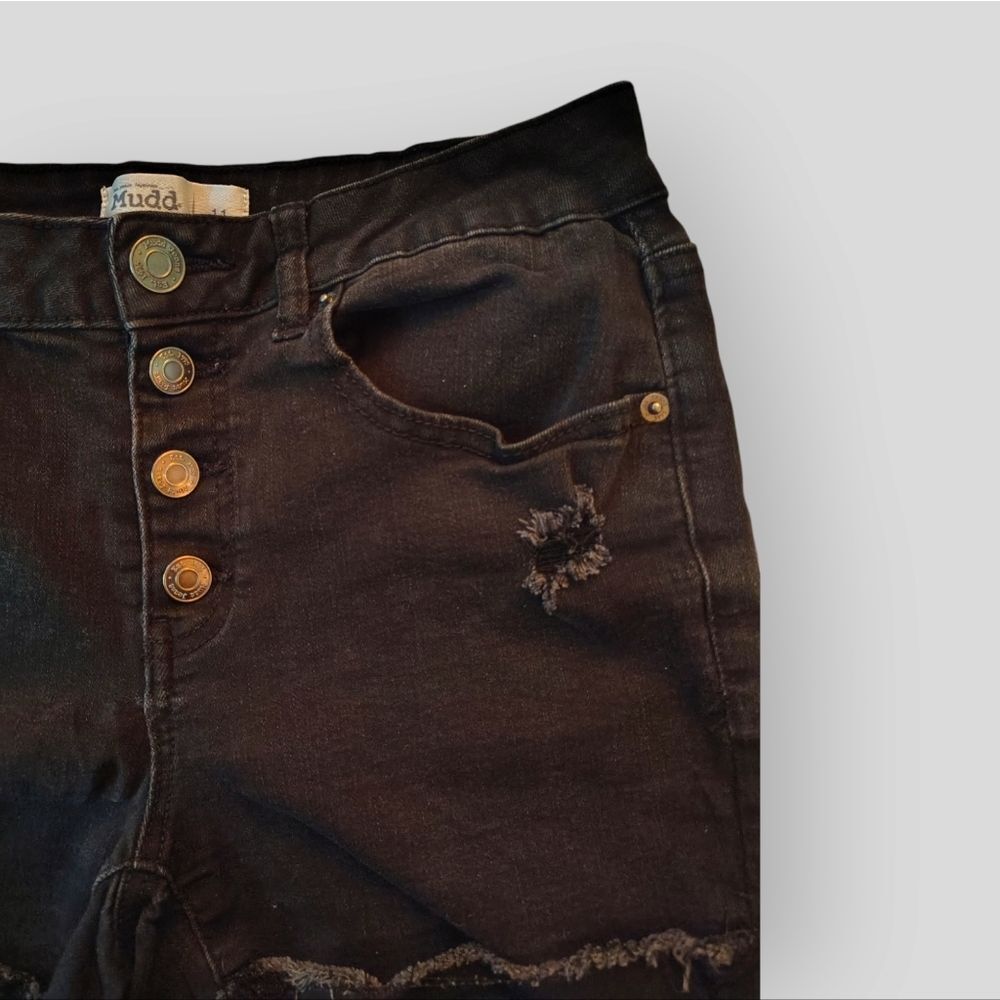 💕5/$18 Mudd FLX Stretch High Rise Denim Midi Shorts Sz. 11 - Picture 2 of 4